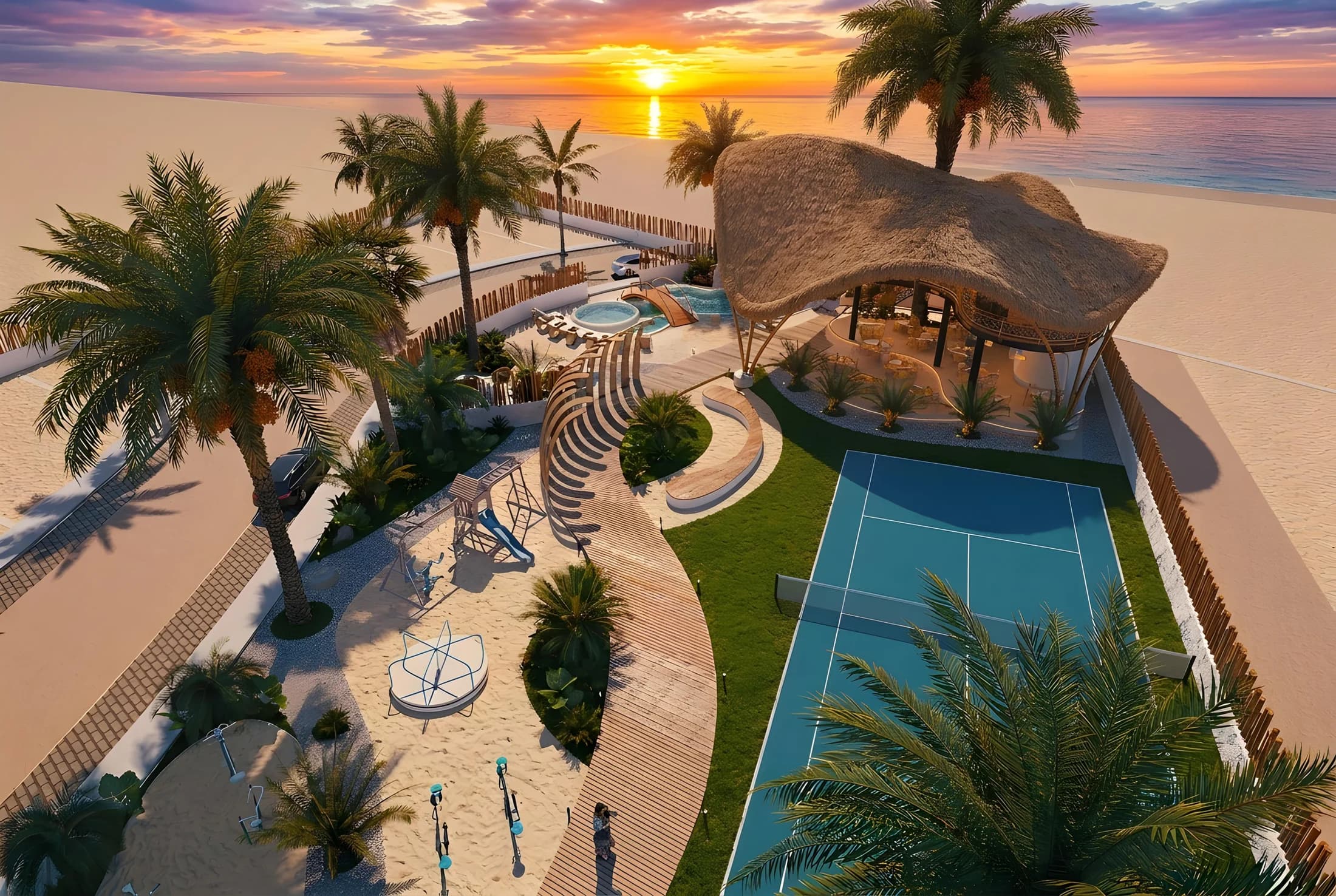 Vista aérea del Club House de Punta Paraíso