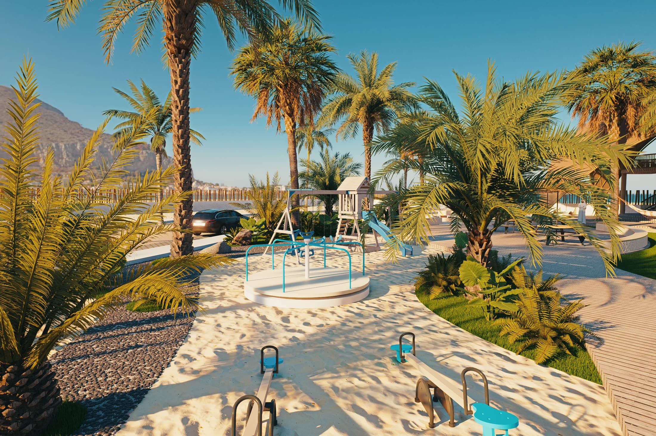 Zona de juegos infantiles en Punta Paraíso
